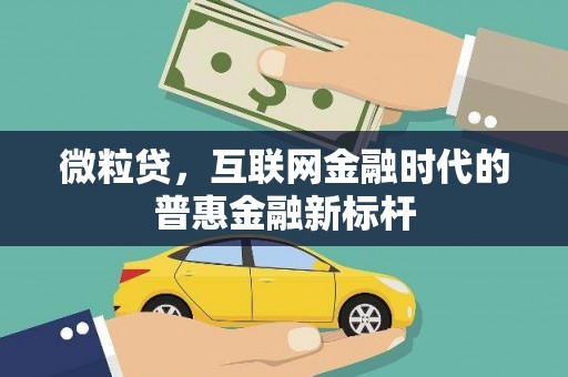 固阳微粒贷，互联网金融时代的普惠金融新标杆