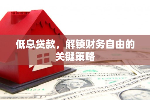 固阳低息贷款，解锁财务自由的关键策略