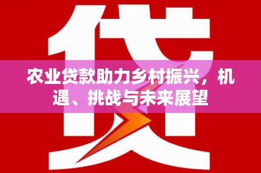 固阳农业贷款助力乡村振兴，机遇、挑战与未来展望