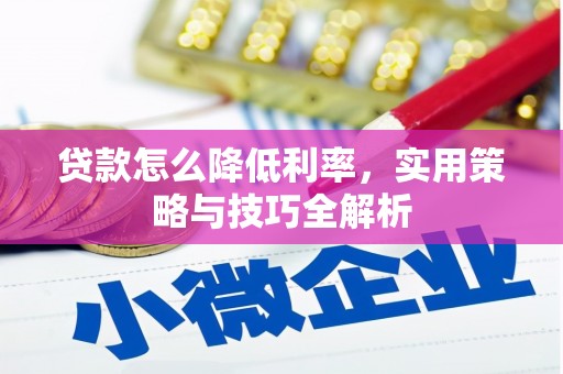 固阳贷款怎么降低利率，实用策略与技巧全解析