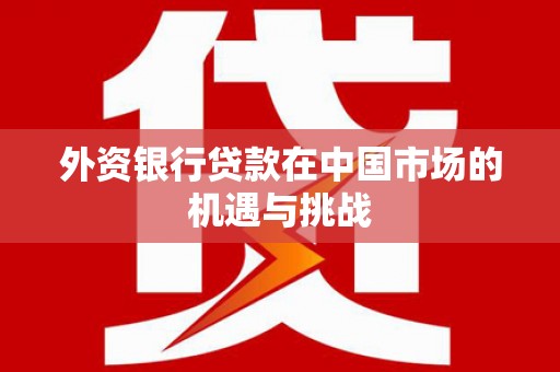 固阳外资银行贷款在中国市场的机遇与挑战
