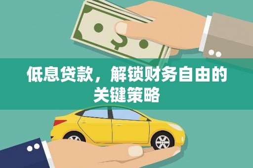 固阳低息贷款，解锁财务自由的关键策略