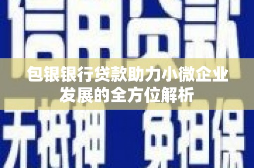 固阳包银银行贷款助力小微企业发展的全方位解析