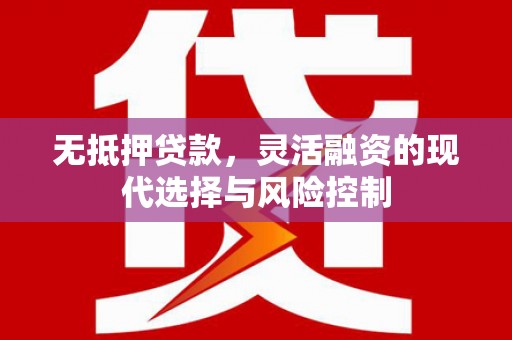 固阳无抵押贷款，灵活融资的现代选择与风险控制