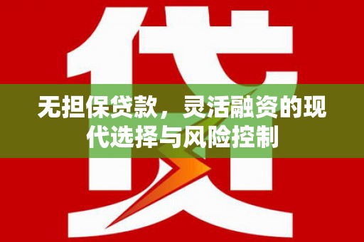 固阳无担保贷款，灵活融资的现代选择与风险控制