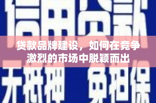 固阳贷款品牌建设，如何在竞争激烈的市场中脱颖而出