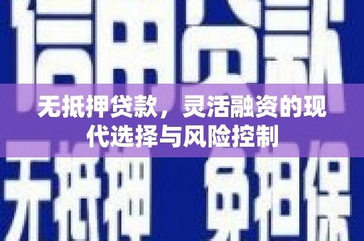 固阳无抵押贷款，灵活融资的现代选择与风险控制
