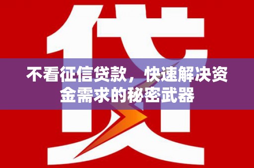 固阳不看征信贷款，快速解决资金需求的秘密武器