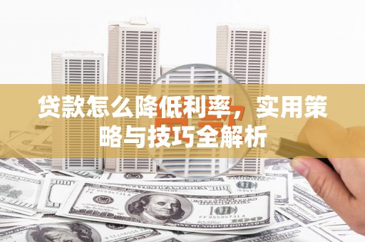 固阳贷款怎么降低利率，实用策略与技巧全解析
